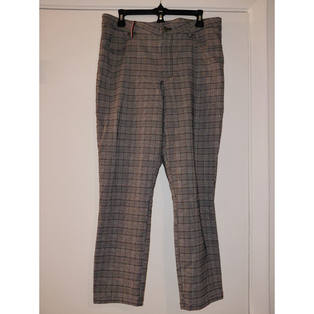 Tommy Hilfiger Women's Gray Plaid Dress Pants, Size 14